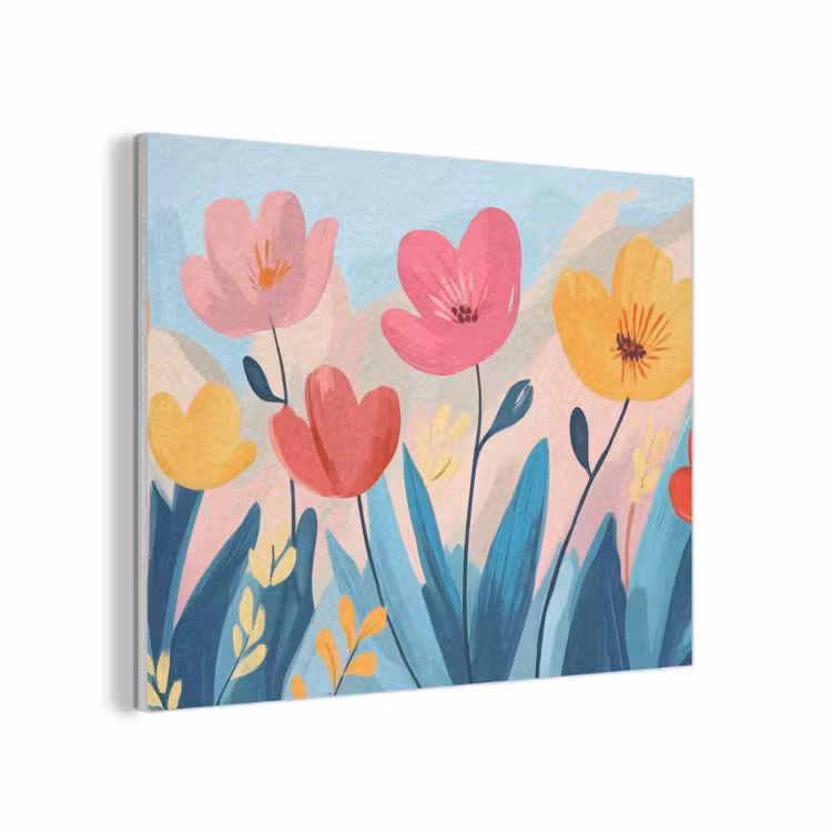 Illustratie - Bloemen - Kleurrijk PET vilt klein -3d