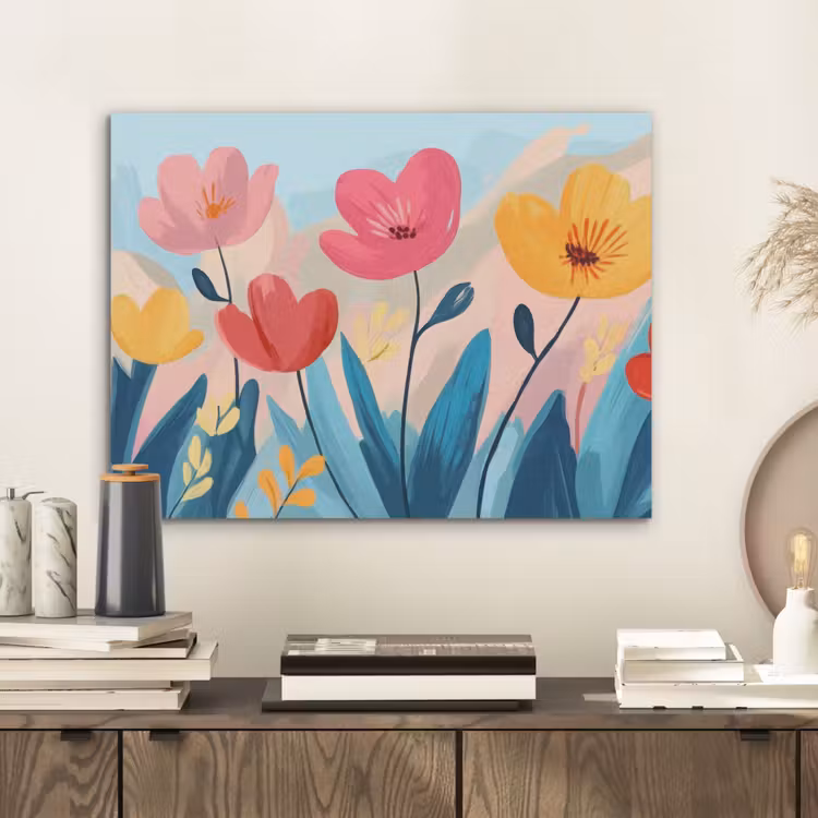 Illustratie - Bloemen - Kleurrijk PET vilt klein -sfeer1