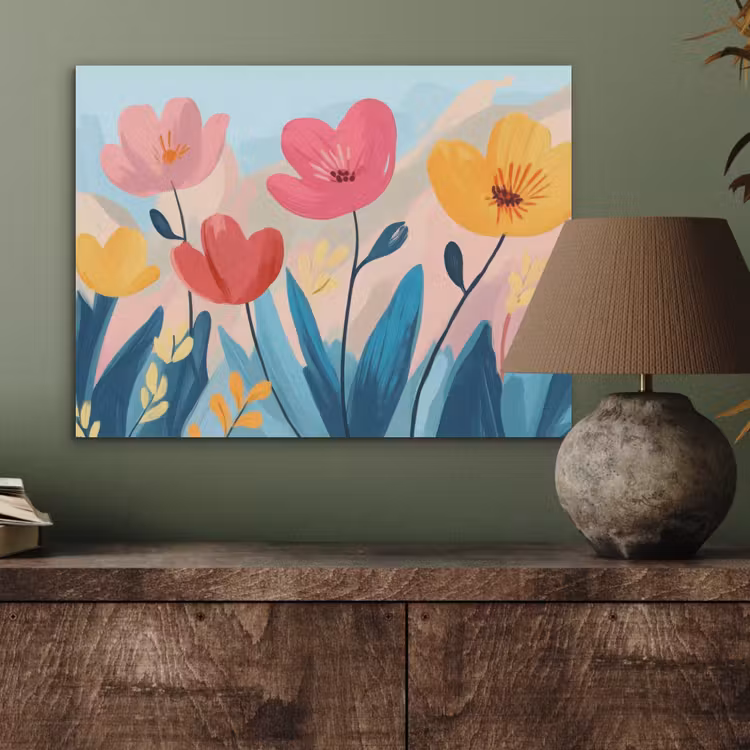 Illustratie - Bloemen - Kleurrijk PET vilt klein -sfeer2