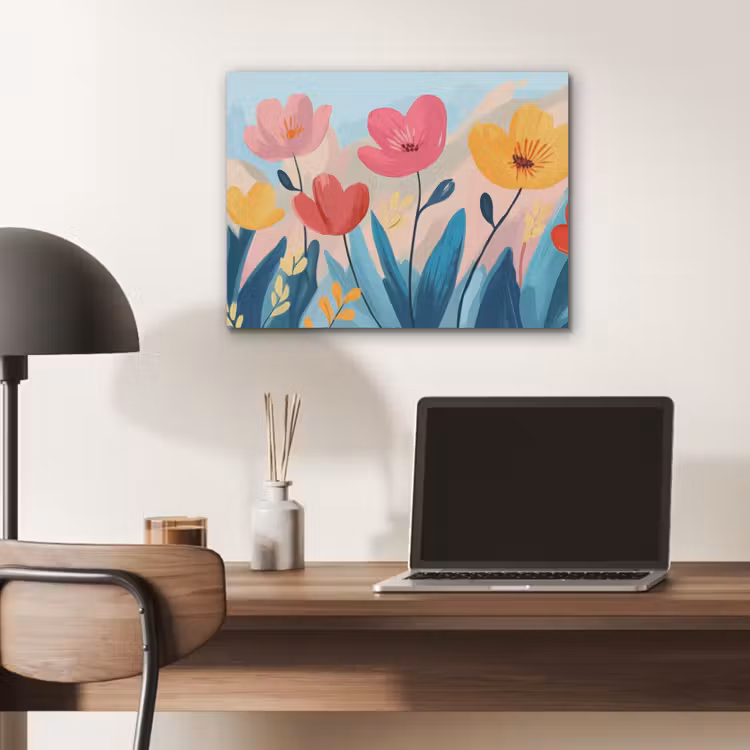 Illustratie - Bloemen - Kleurrijk PET vilt klein -sfeer5