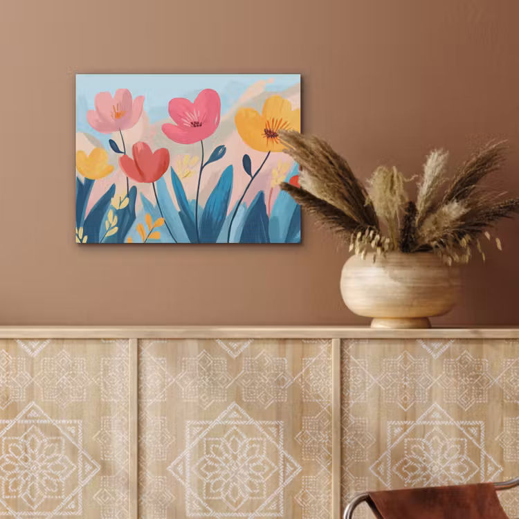 Illustratie - Bloemen - Kleurrijk PET vilt klein -sfeer4