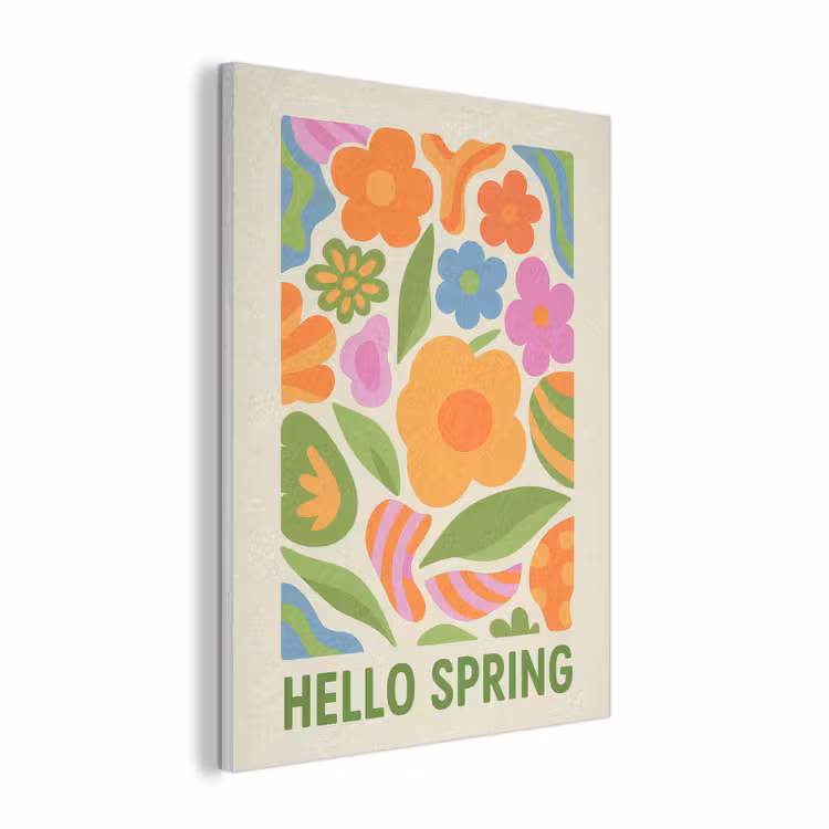 Illustratie - Bloemen - Quote - Kleurrijk PET vilt klein -3d
