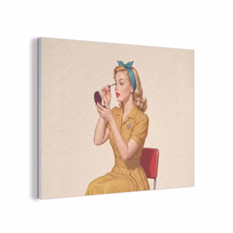 Illustratie - Mascara - Vrouw - Geel PET vilt klein -3d