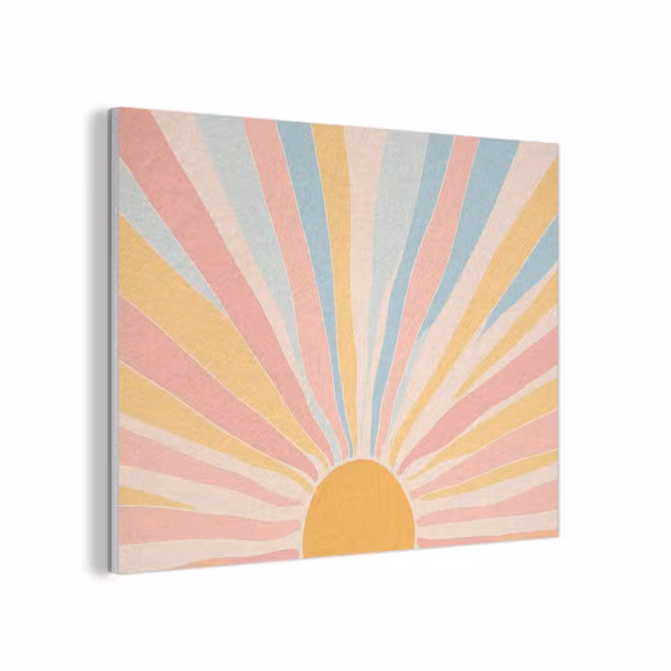 Illustratie - Zon - Pastelkleuren PET vilt klein -3d