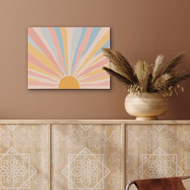 Illustratie - Zon - Pastelkleuren PET vilt klein -sfeer4