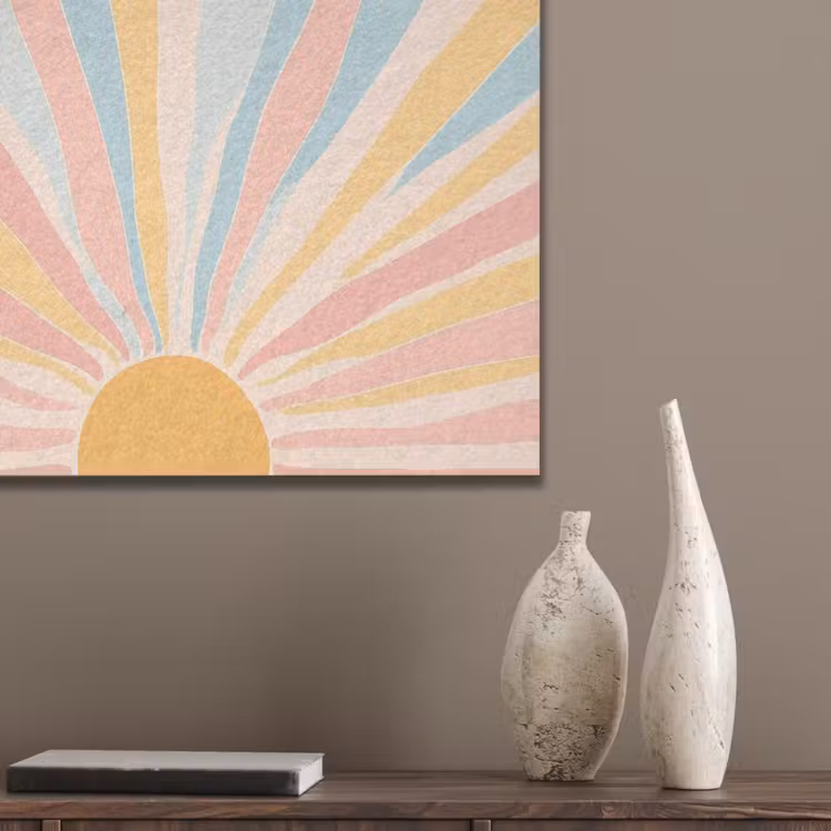 Illustratie - Zon - Pastelkleuren PET vilt klein -sfeer6_closeup