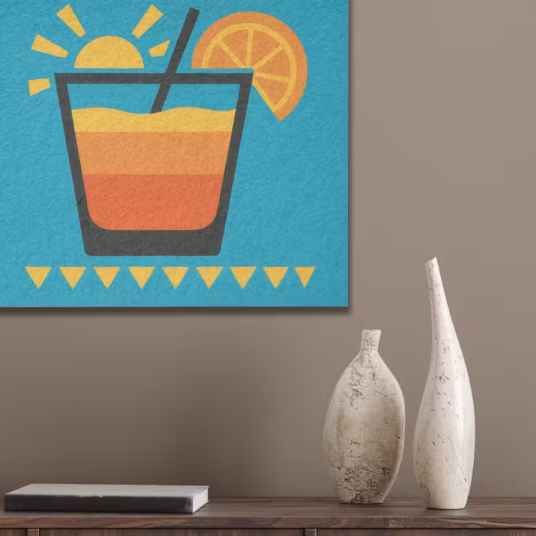 Illustratie - Tequila - Glas - Blauw PET vilt klein -sfeer6_closeup