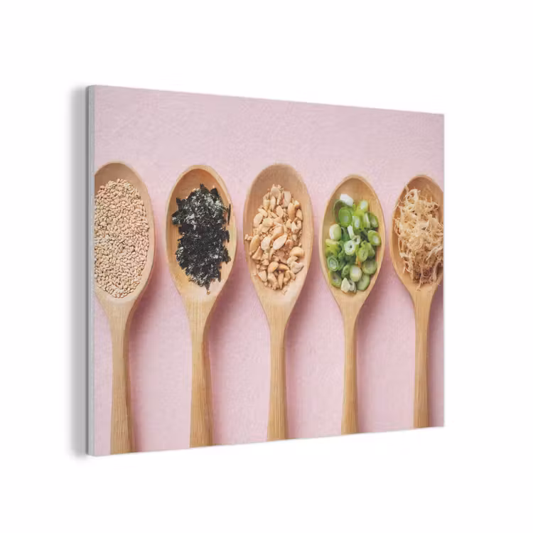 Ingrediënten - Lepels - Hout - Roze PET vilt klein -3d