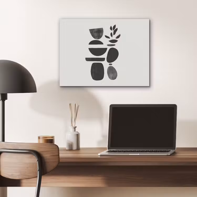 Japandi - Zwart - Abstract PET vilt klein -sfeer5