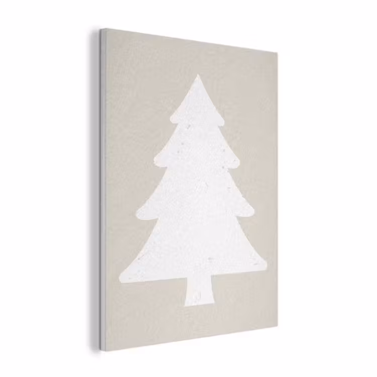 Japandi - Kerstboom - Beige - Kerstversiering PET vilt klein -3d