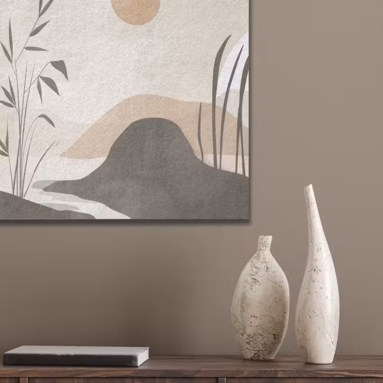 Japandi - Landschap - Beige PET vilt klein -sfeer6_closeup