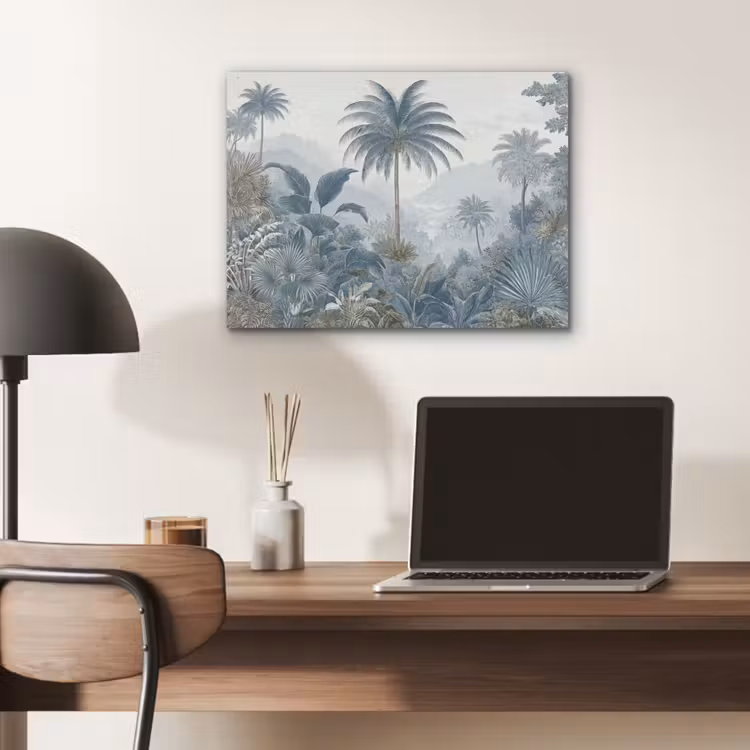 Jungle - Modern - Blauw - Groen PET vilt klein -sfeer5