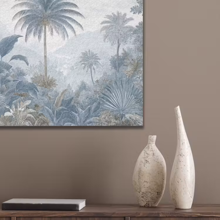 Jungle - Modern - Blauw - Groen PET vilt klein -sfeer6_closeup
