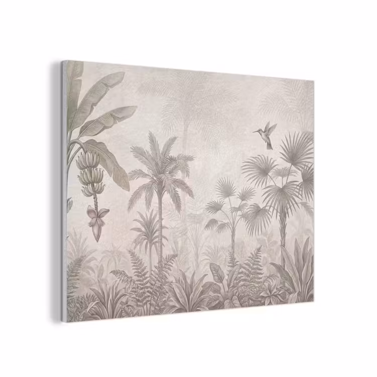 Jungle - Banenboom - Kolibrie - Beige PET vilt klein -3d