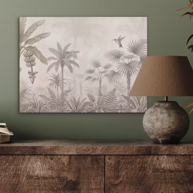 Jungle - Banenboom - Kolibrie - Beige PET vilt klein -sfeer2