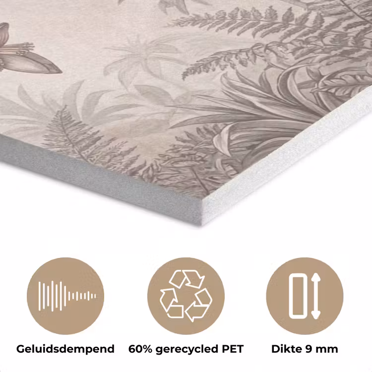 Jungle - Banenboom - Kolibrie - Beige PET vilt klein -closeup_NL