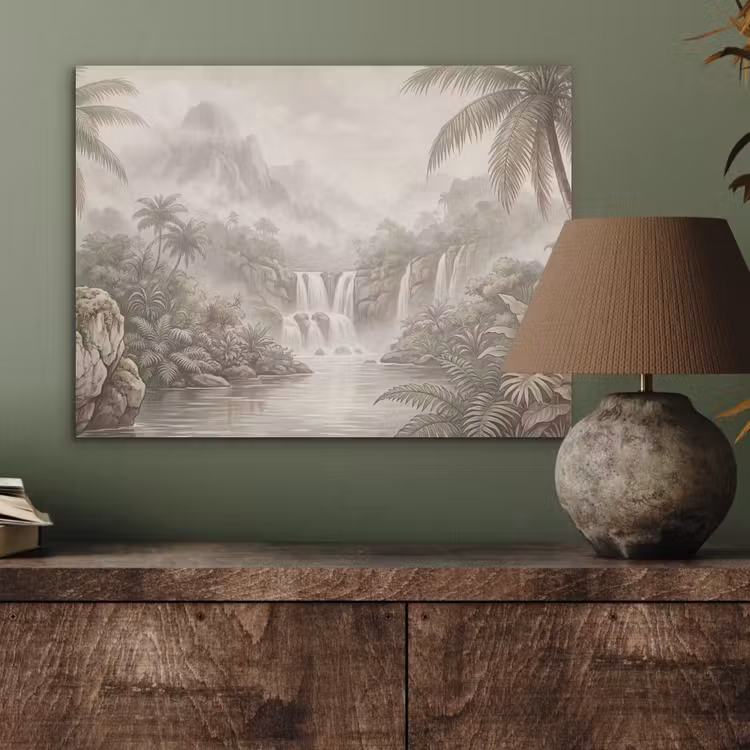 Jungle - Watervallen - Tropisch - Illustratie PET vilt klein -sfeer2