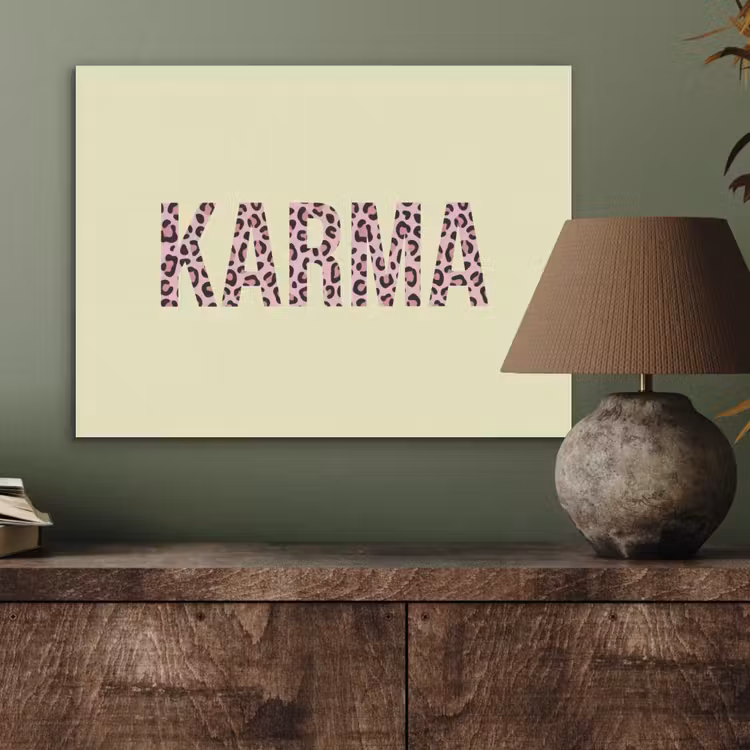 Karma - Luipaardprint - Geel PET vilt klein -sfeer2