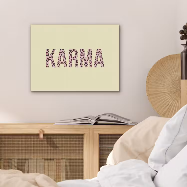 Karma - Luipaardprint - Geel PET vilt klein -sfeer3