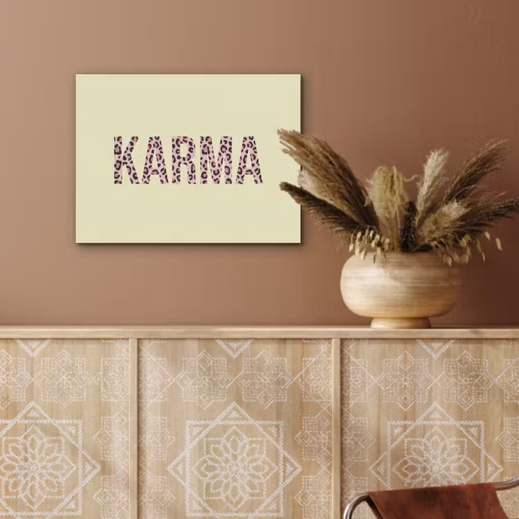 Karma - Luipaardprint - Geel PET vilt klein -sfeer4