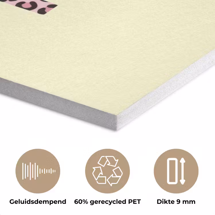 Karma - Luipaardprint - Geel PET vilt klein -closeup_NL