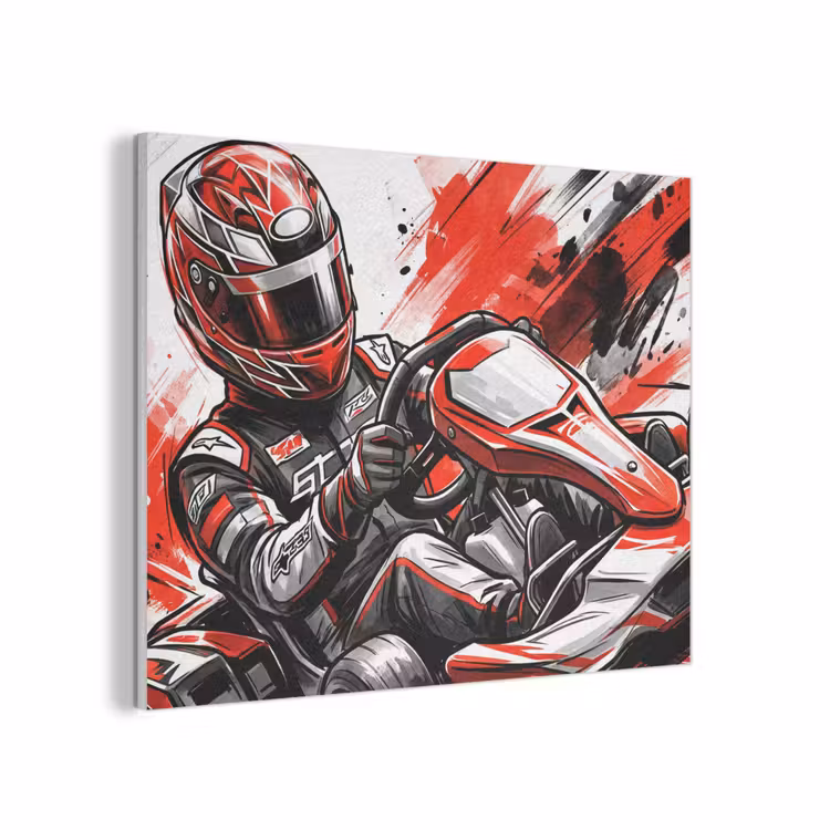 Kart - Coureur - Snelheid - Rood PET vilt klein -3d
