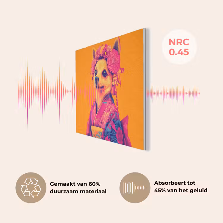Kimono - Hondje - Bloemenkroon - Oranje PET vilt klein -USP_NL