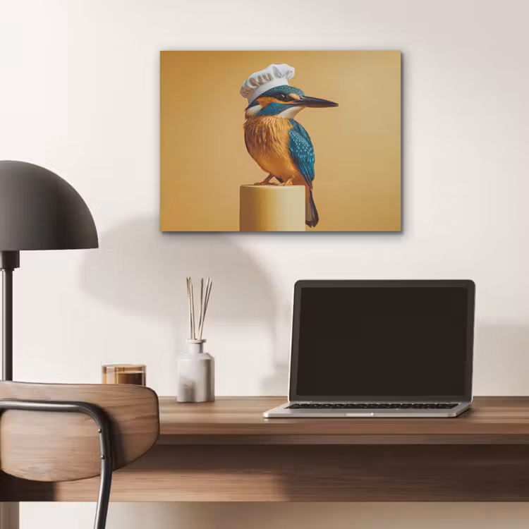 Ijsvogel - Pilaar - Koksmuts - Vogel PET vilt klein -sfeer5