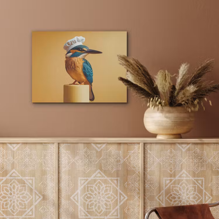 Ijsvogel - Pilaar - Koksmuts - Vogel PET vilt klein -sfeer4