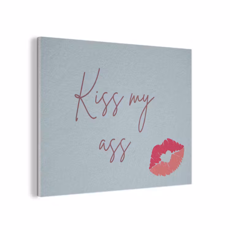 Kiss my ass - Lip - Blauw PET vilt klein -3d