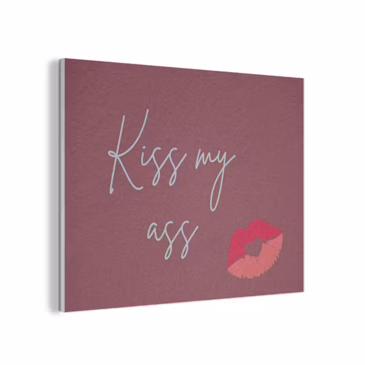 Kiss my ass - Lip - Bordeaux PET vilt klein -3d