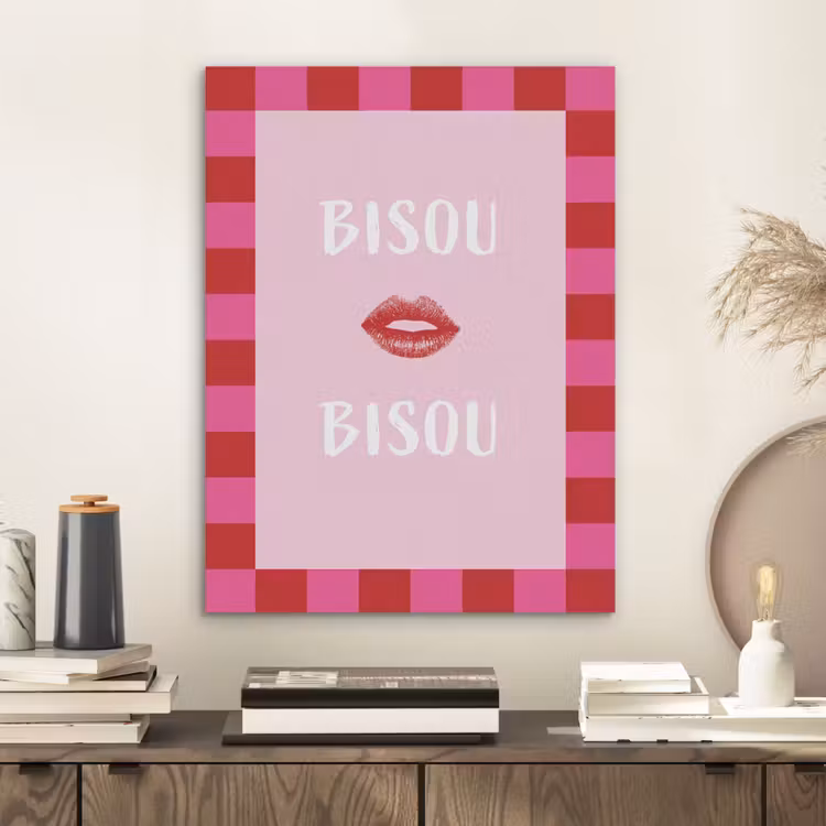 Kiss - Roze - Frans - Valentijn PET vilt klein -sfeer1