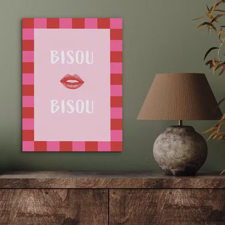 Kiss - Roze - Frans - Valentijn PET vilt klein -sfeer2