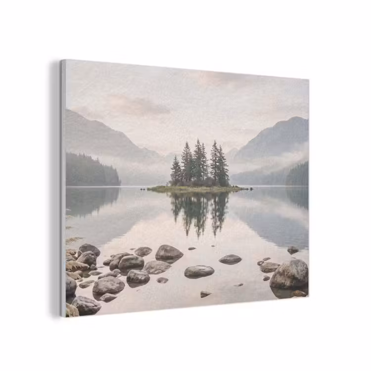 Meer - Bergen - Landschap - Groen PET vilt klein -3d