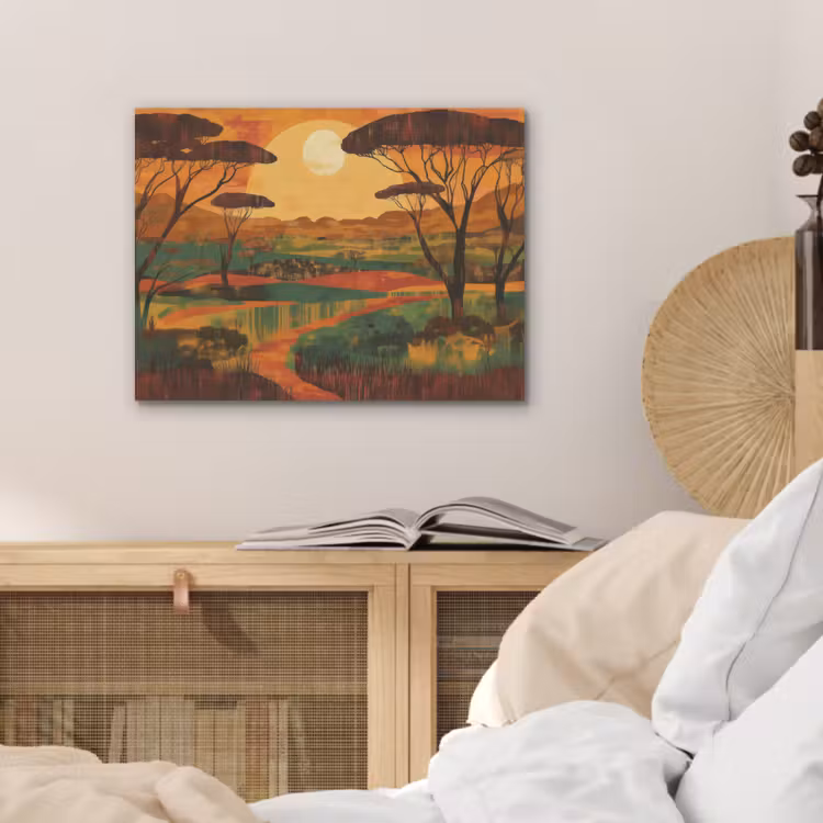 Landschap - Afrikaans - Zon PET vilt klein -sfeer3