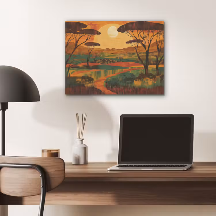 Landschap - Afrikaans - Zon PET vilt klein -sfeer5