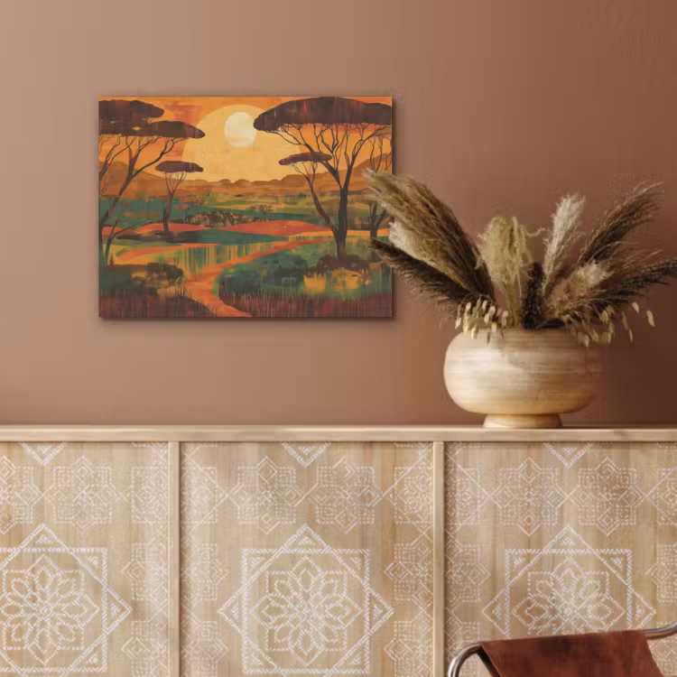 Landschap - Afrikaans - Zon PET vilt klein -sfeer4
