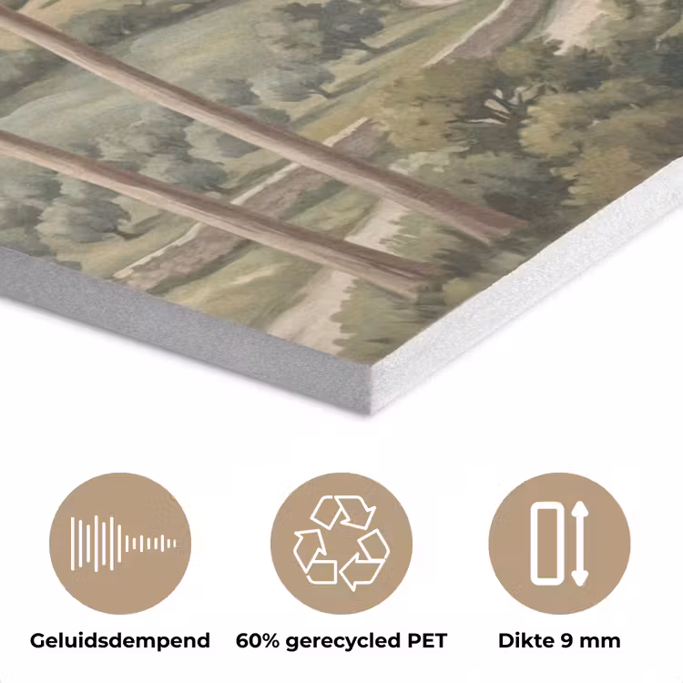Landschap - Heuvels - Zandpad - Groen PET vilt klein -closeup_NL