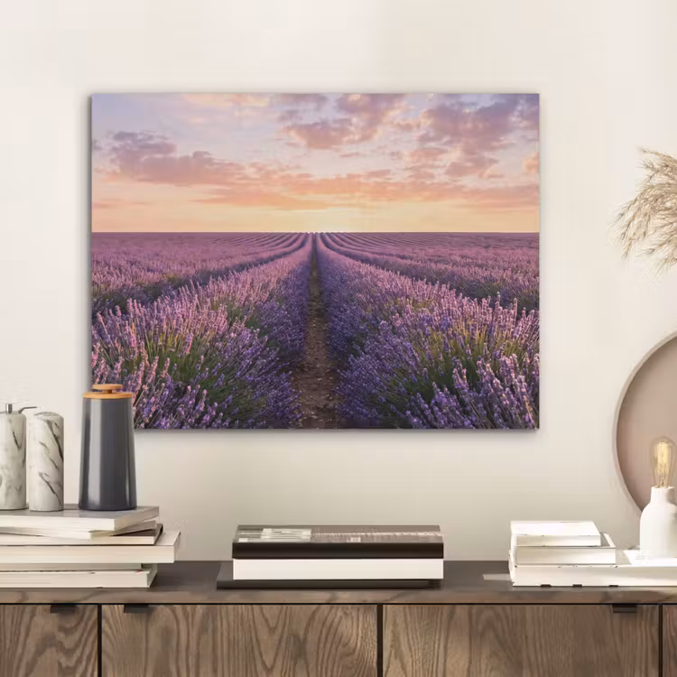 Landschap - Lavendelveld - Paars PET vilt klein -sfeer1