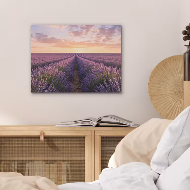 Landschap - Lavendelveld - Paars PET vilt klein -sfeer3