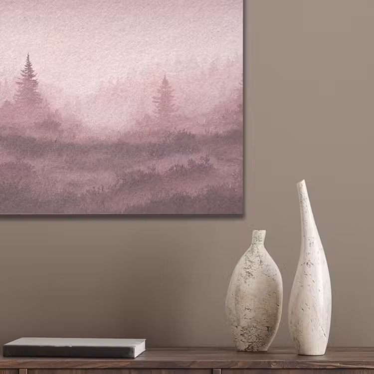 Landschap - Mistig - Roze PET vilt klein -sfeer6_closeup