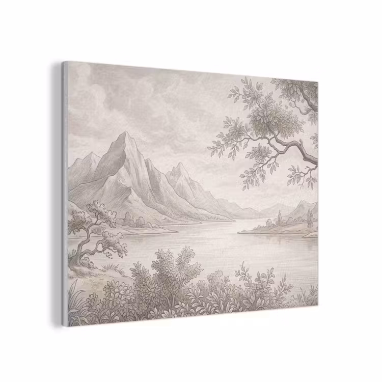Landschap - Bergen - Meer - Natuur PET vilt klein -3d