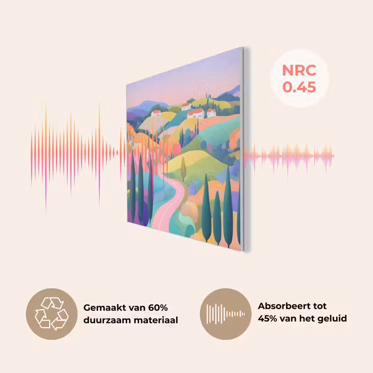 Landschap - Paars - Pastel - Huizen PET vilt klein -USP_NL