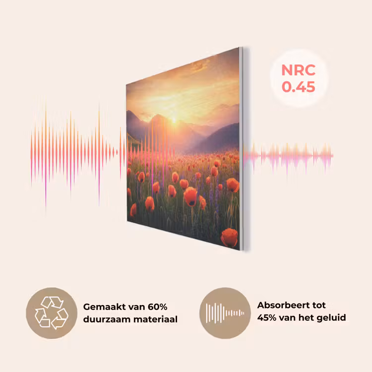 Landschap - Zonsondergang - Bloemenveld PET vilt klein -USP_NL
