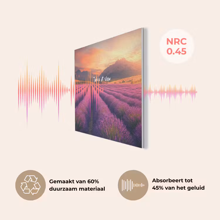 Lavendelveld - Quote - Zonsondergang PET vilt klein -USP_NL