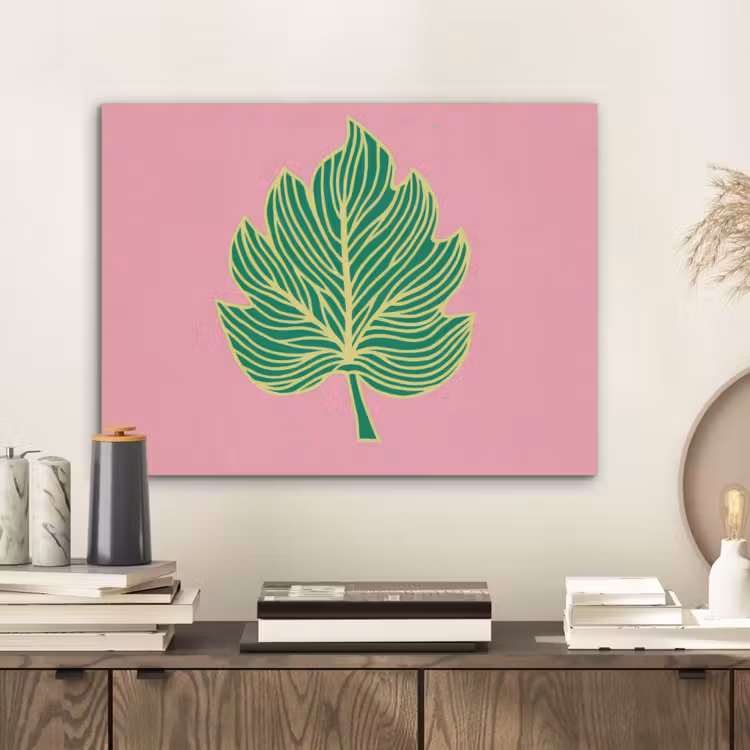Blad - Groen - Illustratie - Minimalistisch PET vilt klein -sfeer1