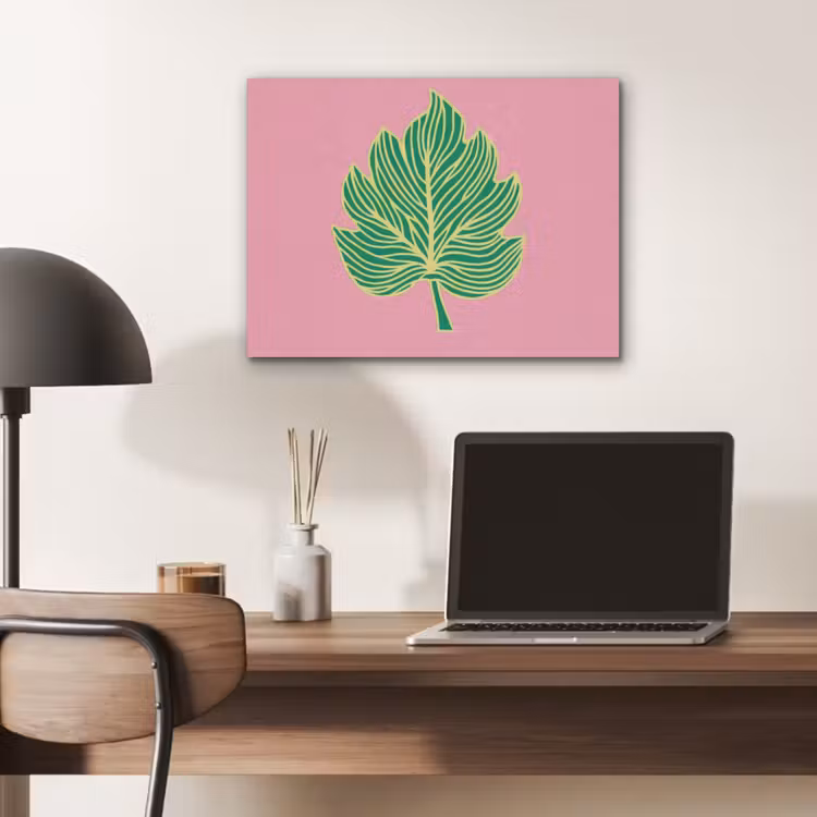 Blad - Groen - Illustratie - Minimalistisch PET vilt klein -sfeer5