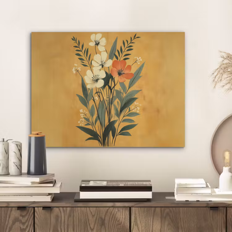Bladeren - Boeket - Bloemen - Geel PET vilt klein -sfeer1