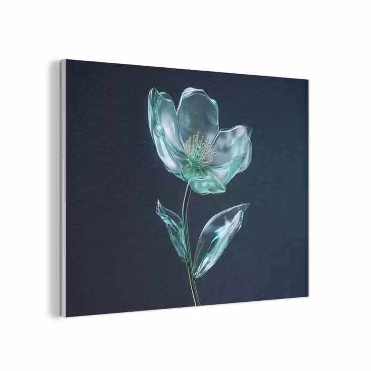 Bladeren - Bloem - Glazen - Donkerblauw PET vilt klein -3d