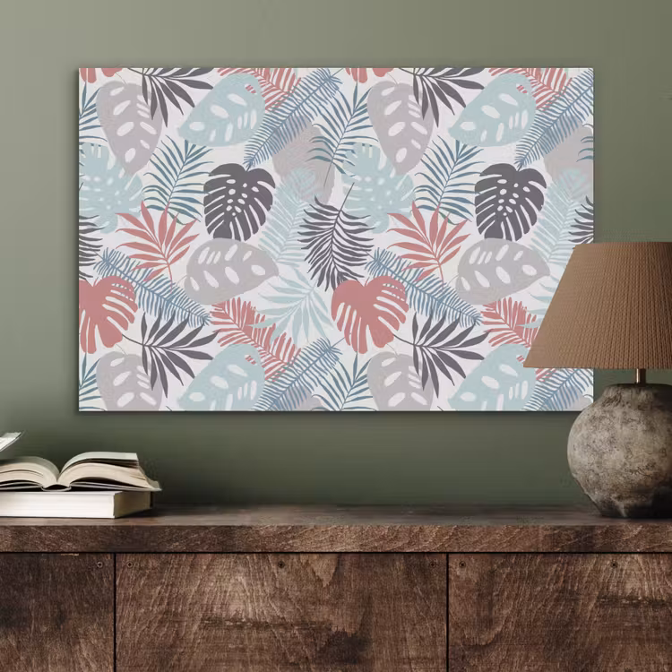 Bladeren - Jungle - Pastel - Tropisch PET vilt middel -sfeer2